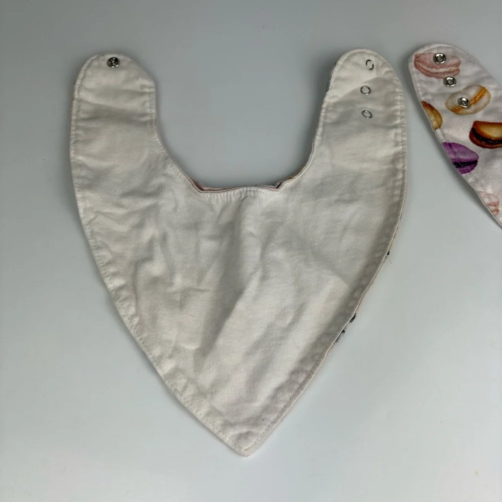 Posh peanut two cotton drool bibs pink french bulldogs and white macarons
